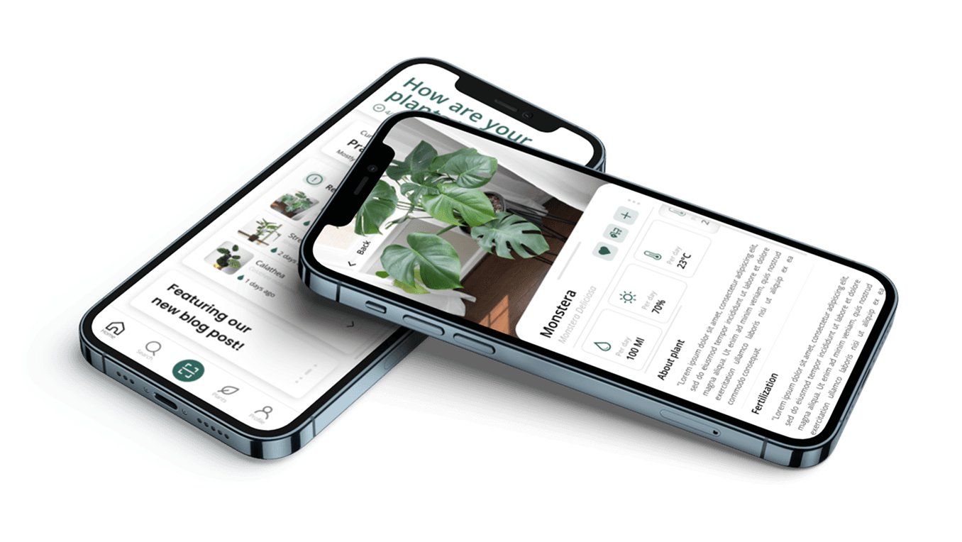Náhled open-source rozhraní Plantiful